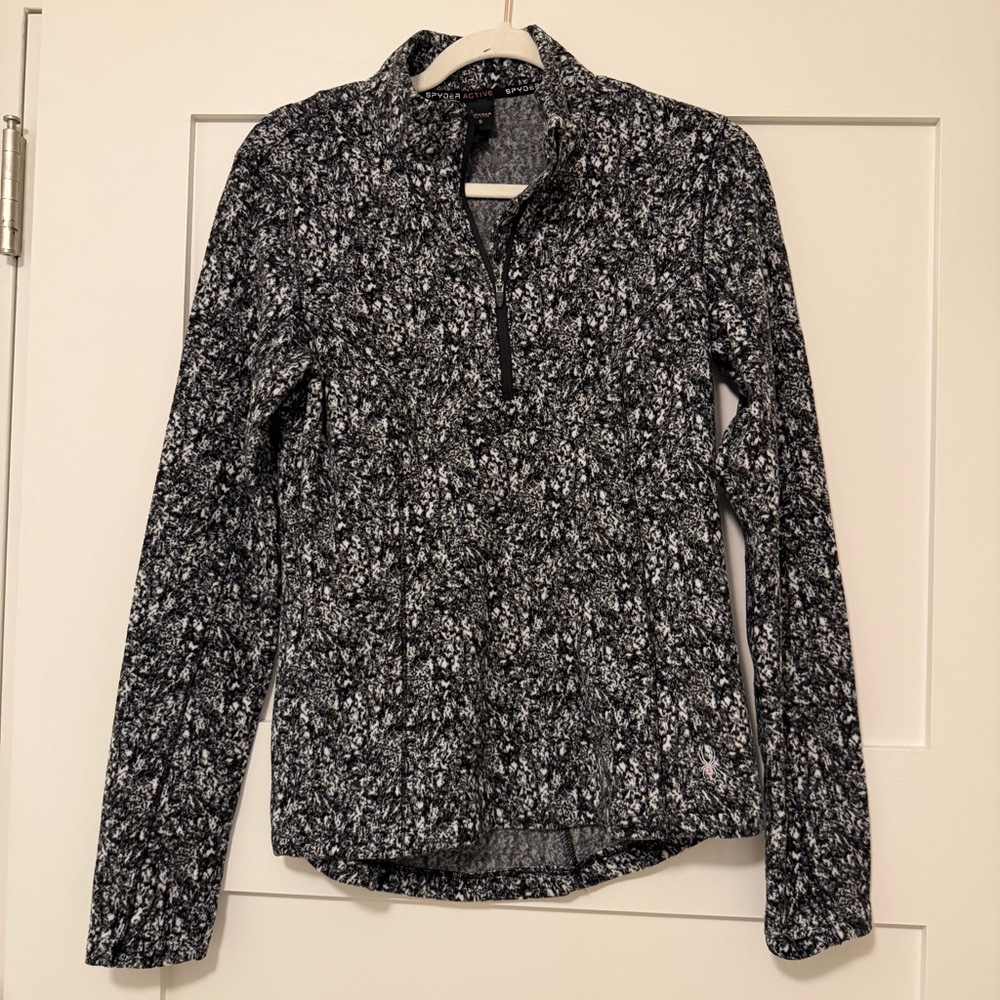 Spyder Active Quarter-Zip Women's Pullover Jacket - Black & White size S